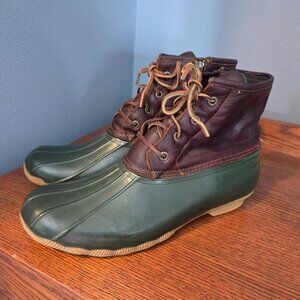 Sperry Vintage Women's Saltwater Boot Green Brown leather size 12